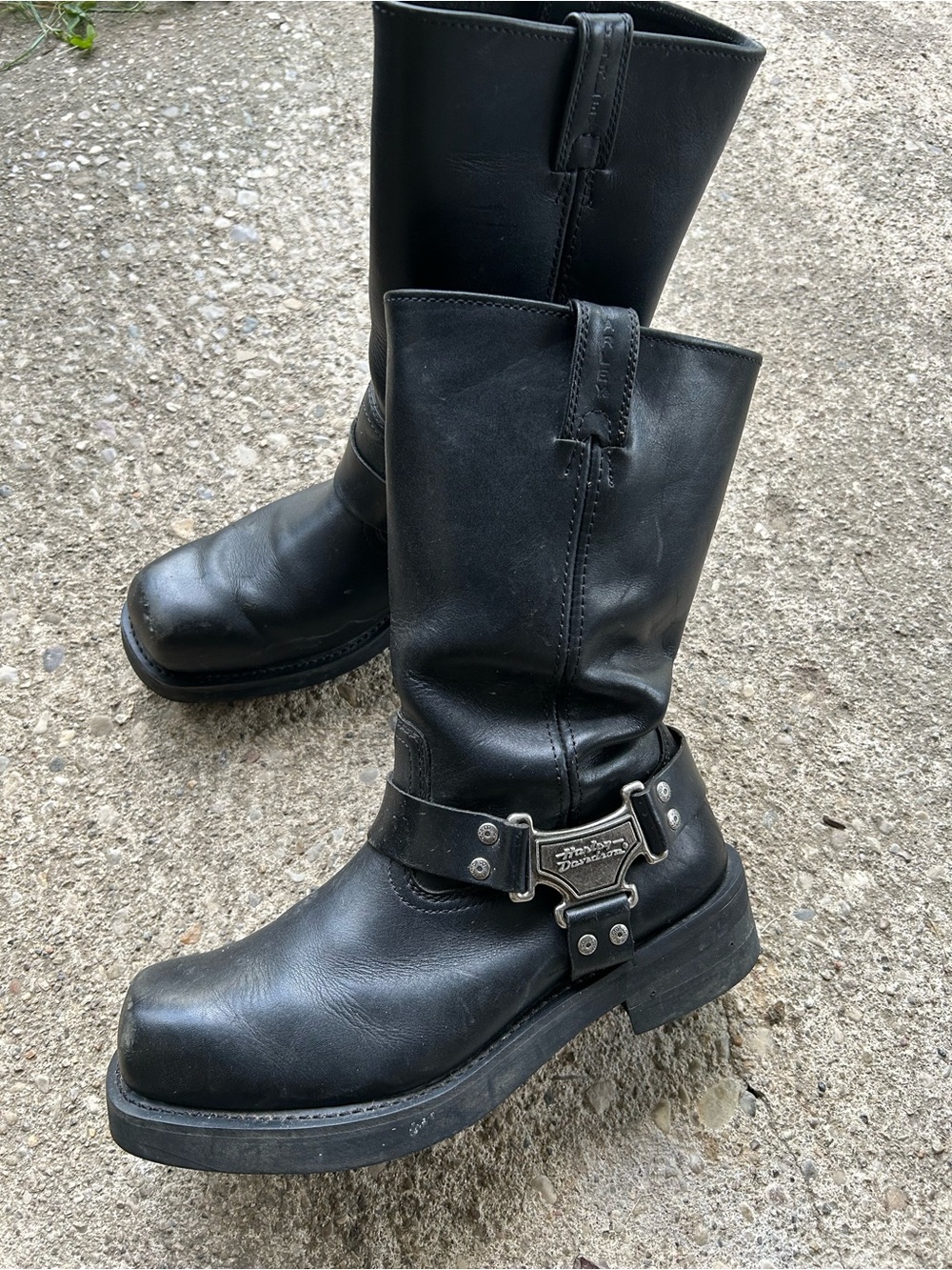 Harley-Davidson Black Leather Harness Boots Sz 10.5